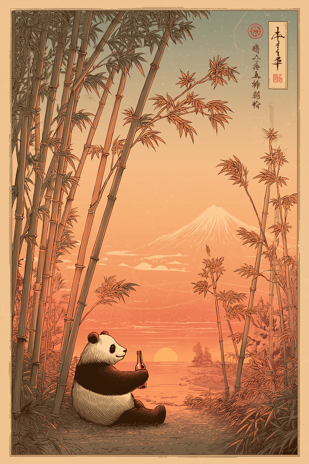 🐼 Japanese A2 Panda Zen Poster 🐼