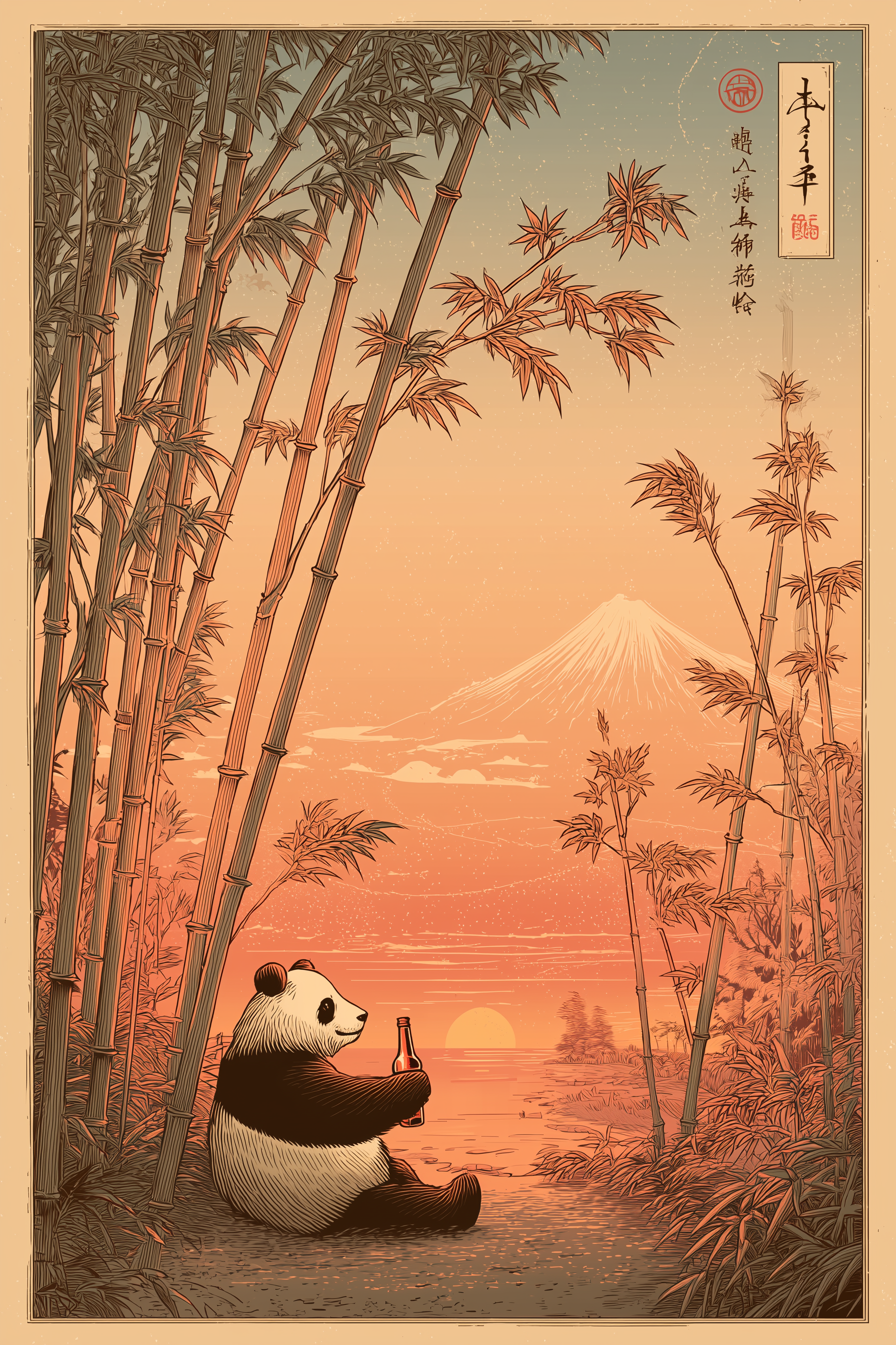 🐼 Japanese A2 Panda Zen Poster 🐼