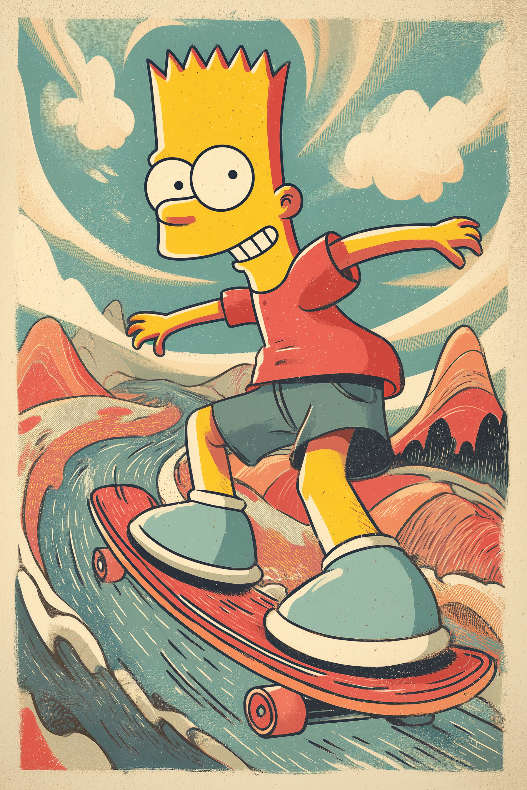 Vintage A2 Bart Simpson Poster