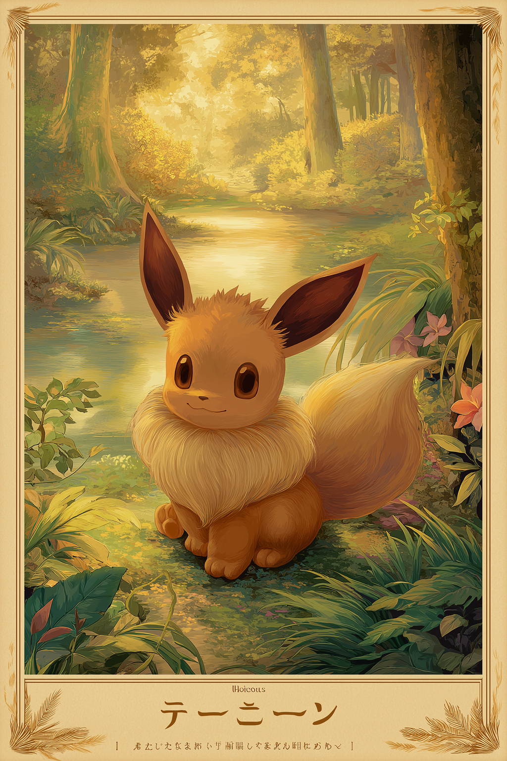 Cute Japanese Eevee A2 Poster