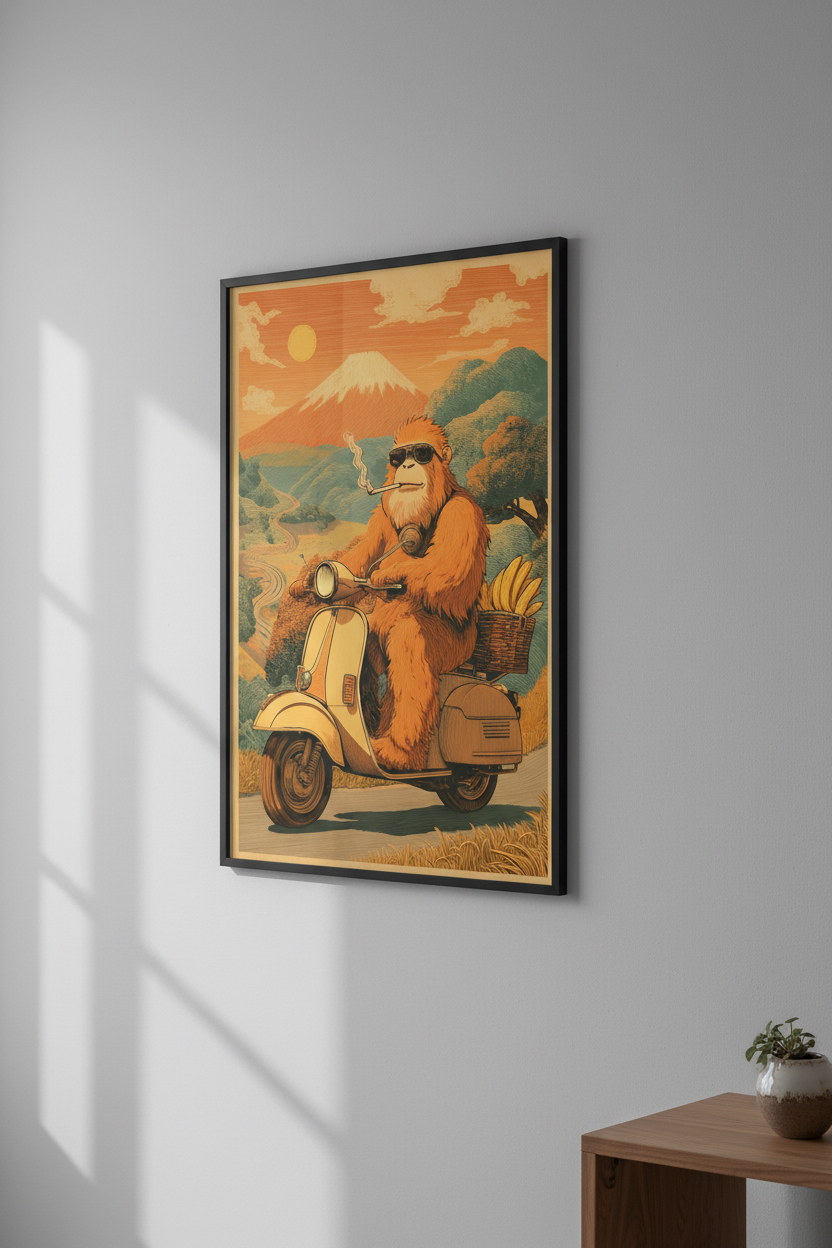 🛵 Vintage Oranguru Scooter Poster 🛵
