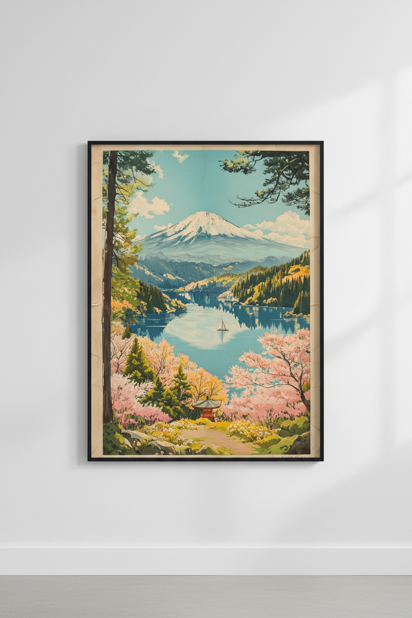 🏔️ Vintage Mount Fuji Landscape Poster 🏔️