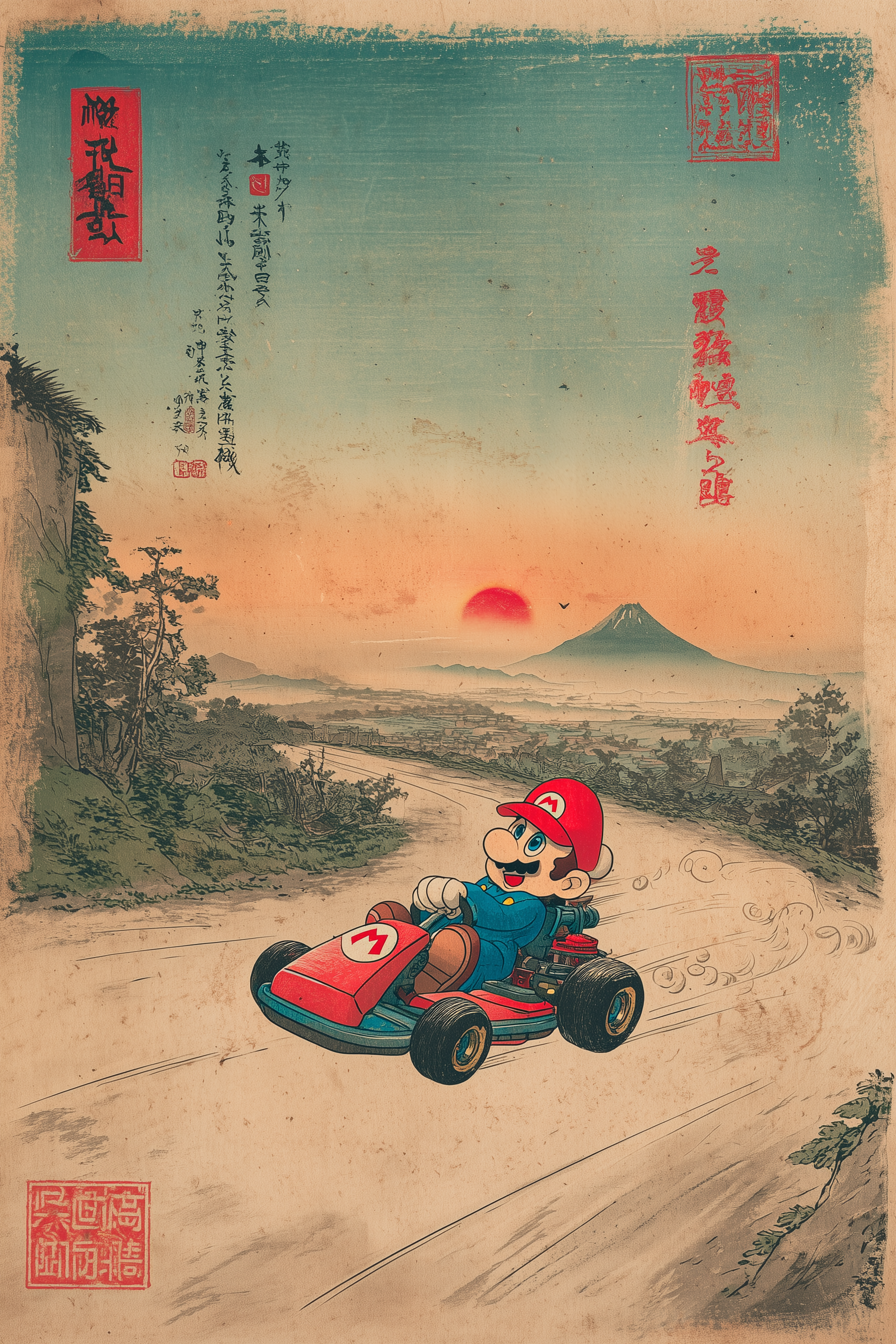 🏎️ Japanese Mario Kart Poster 🏎️