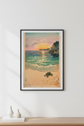 🐢 Vintage Turtle Beach Poster 🐢