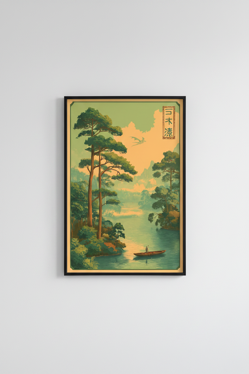 Japanese Peaceful Scenic View A2 Poster
