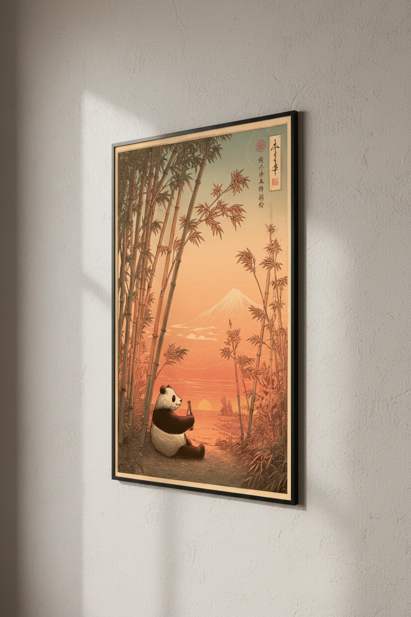 🐼 Japanese A2 Panda Zen Poster 🐼
