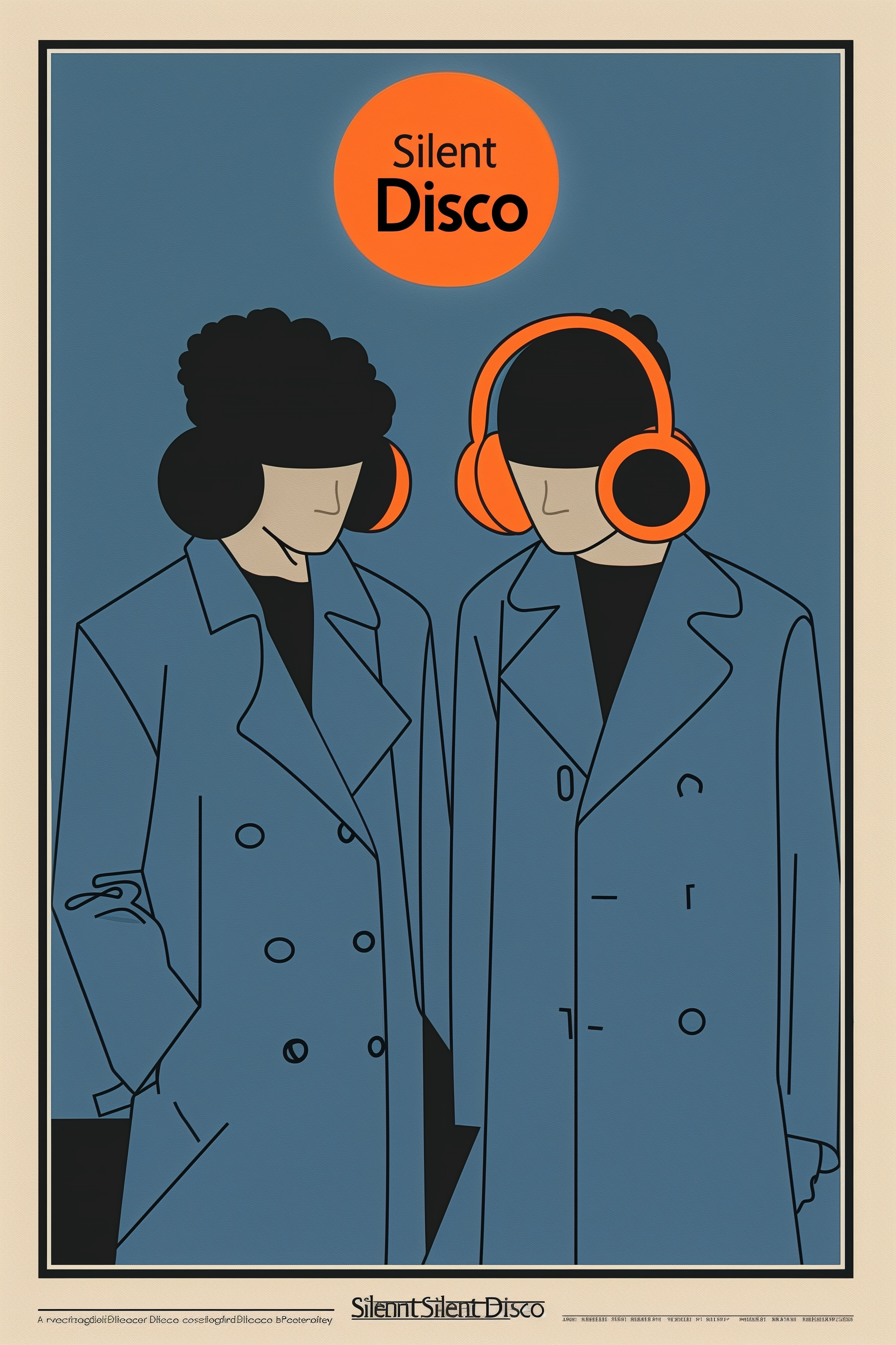 Retro 90’s “Silent Disco" A2 Poster