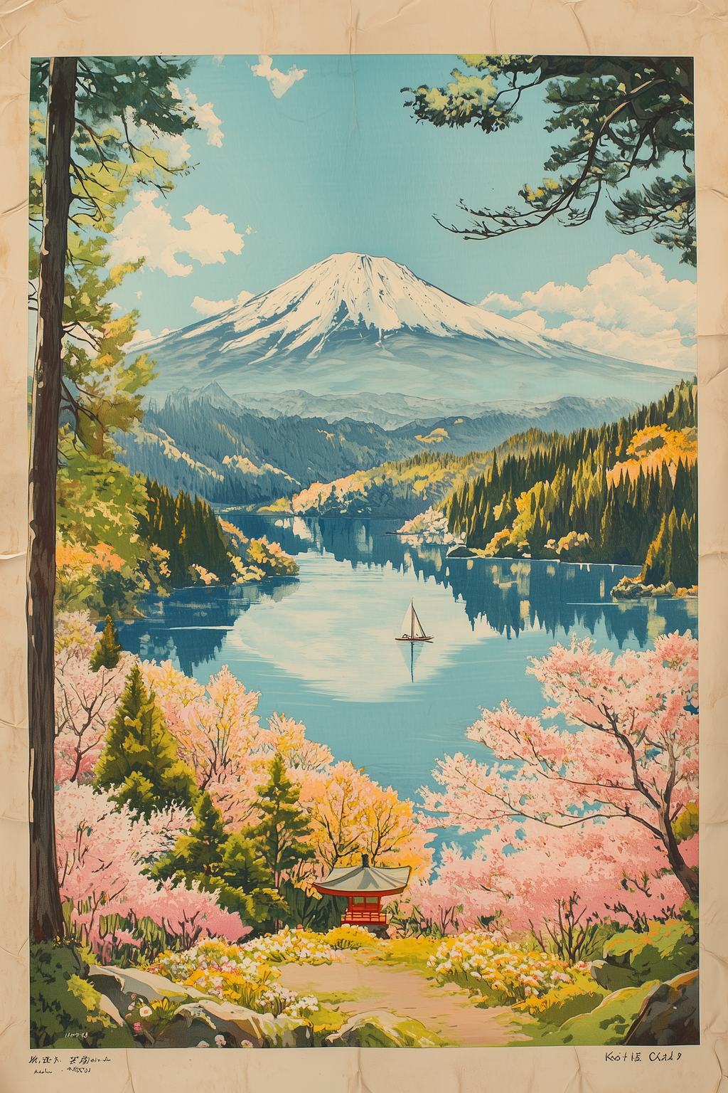 🏔️ Vintage Mount Fuji Landscape Poster 🏔️