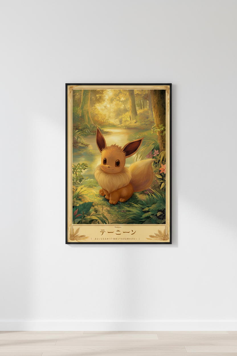 Cute Japanese Eevee A2 Poster