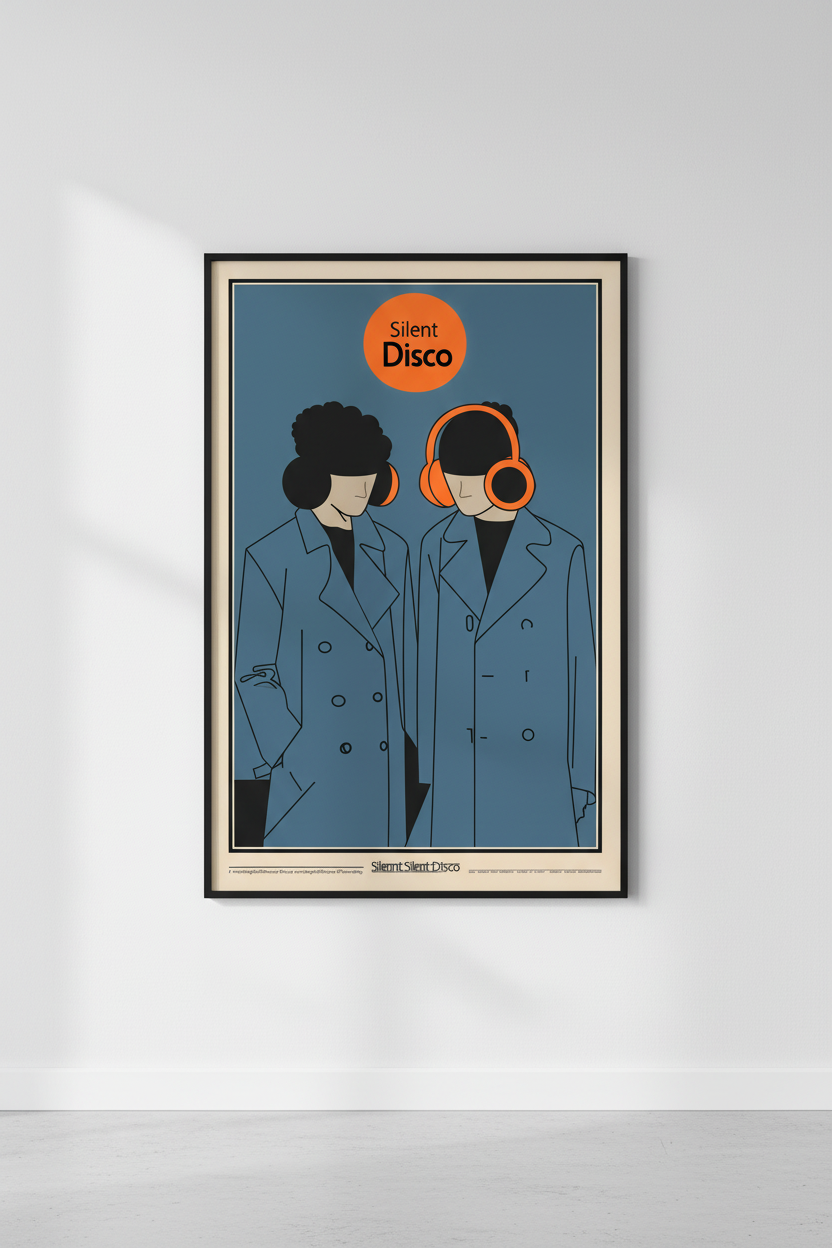 Retro 90’s “Silent Disco" A2 Poster