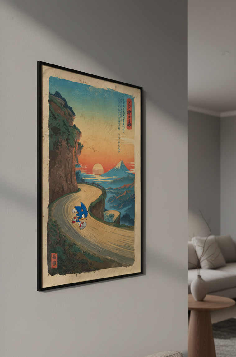 🌀 Sonic Japanese Style Poster