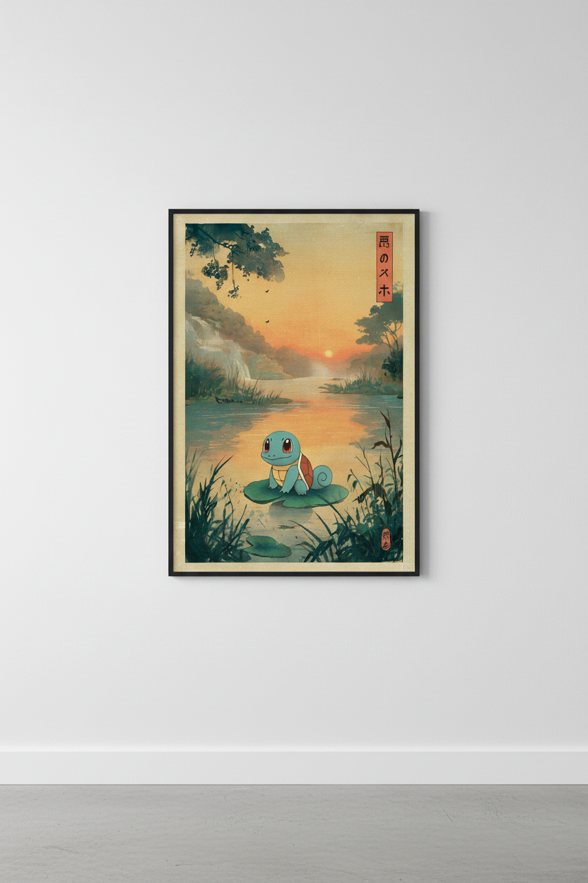 🌊 Vintage LillyPad Squirtle Poster 🌊