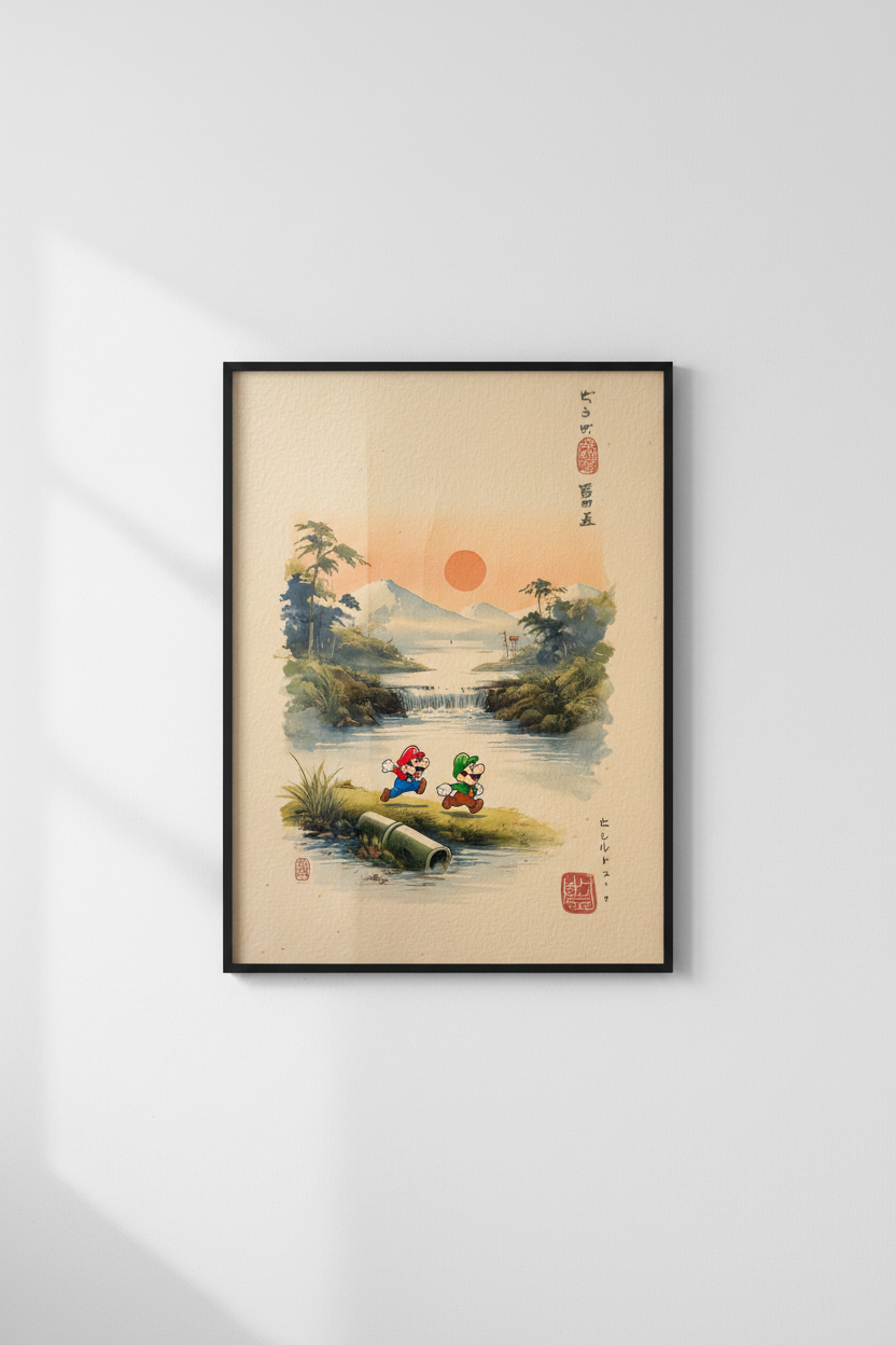 🍄 Mario & Luigi Vintage Japanese Poster 🍄