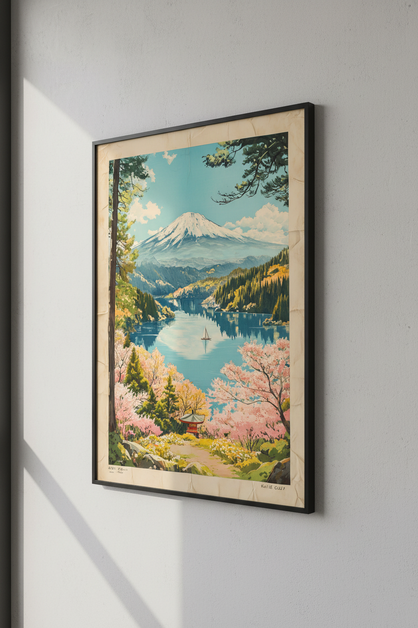 🏔️ Vintage Mount Fuji Landscape Poster 🏔️
