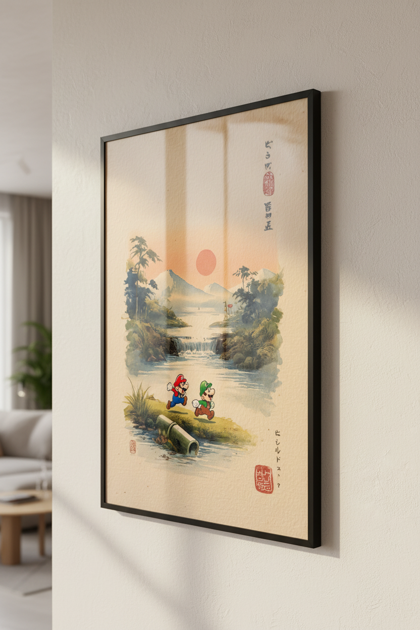 🍄 Mario & Luigi Vintage Japanese Poster 🍄