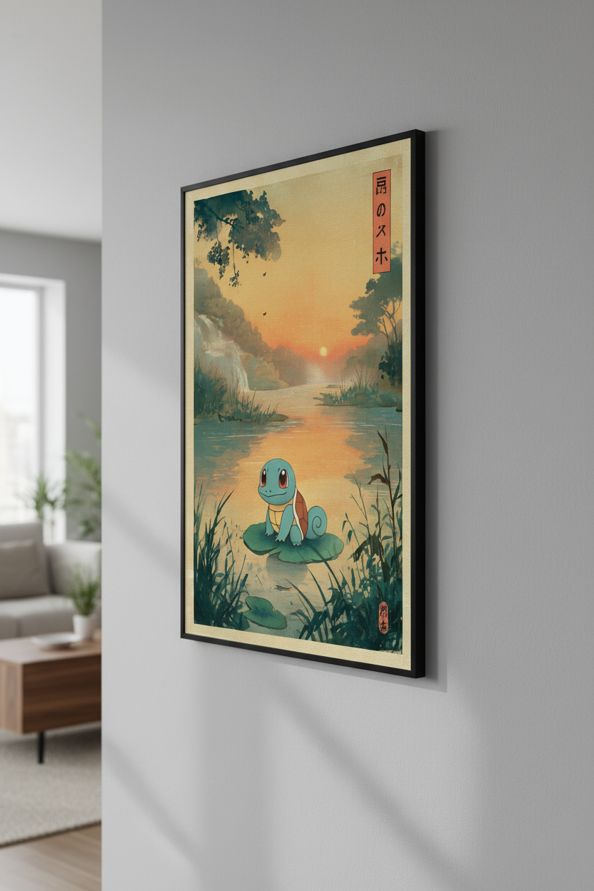 🌊 Vintage LillyPad Squirtle Poster 🌊
