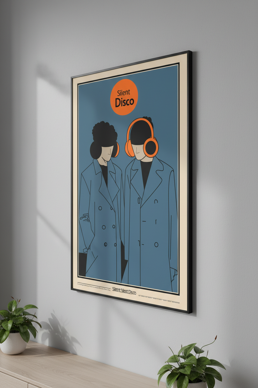 Retro 90’s “Silent Disco" A2 Poster