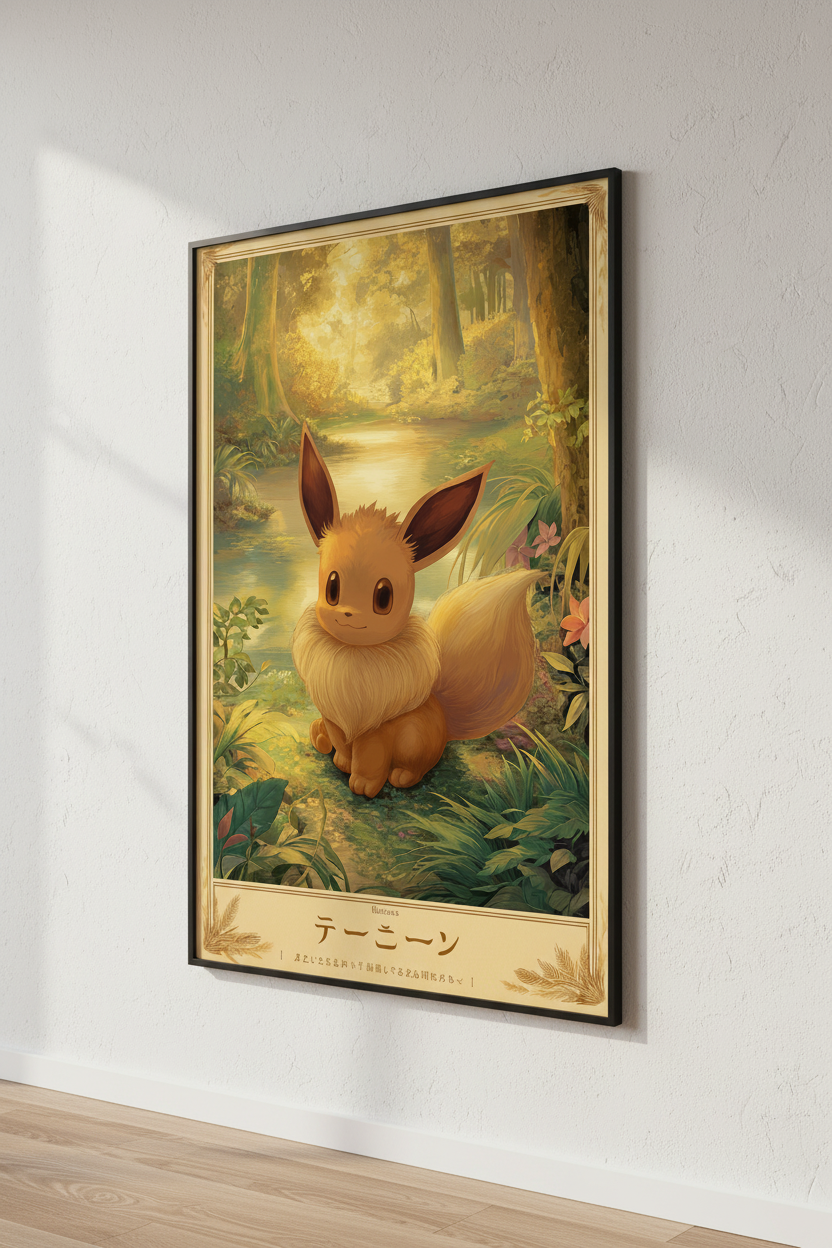 Cute Japanese Eevee A2 Poster