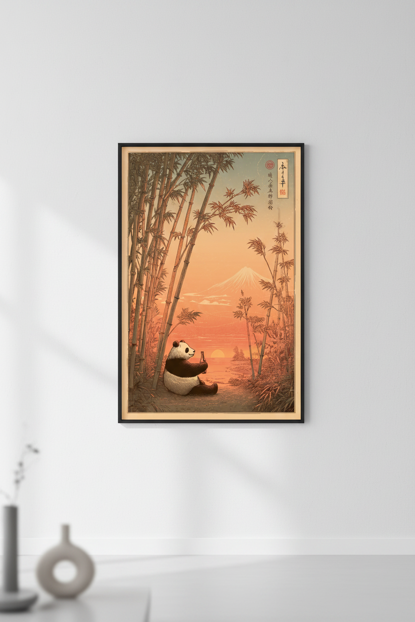 🐼 Japanese A2 Panda Zen Poster 🐼